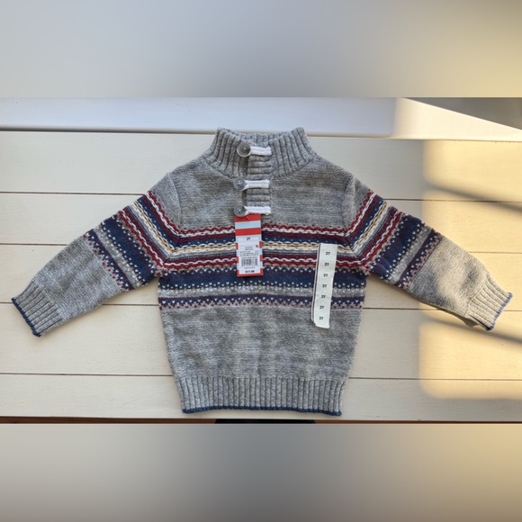 Cat & Jack Other - Cat & Jack Kid’s Gray Multicolor Crewneck Sweater